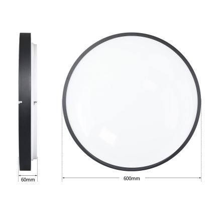 Brilagi - LED dimmelhető mennyezeti lámpa GLASS POOL DOUBLE LED/80W/230V 3000-6000K 60 cm fekete + távirányító