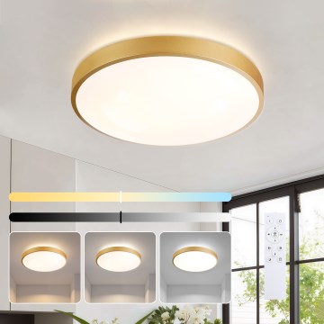 Brilagi - GLASS POOL DOUBLE LED/48W/230V dimmelhető mennyezeti lámpatest 3000-6000K 40 cm arany + távirányító