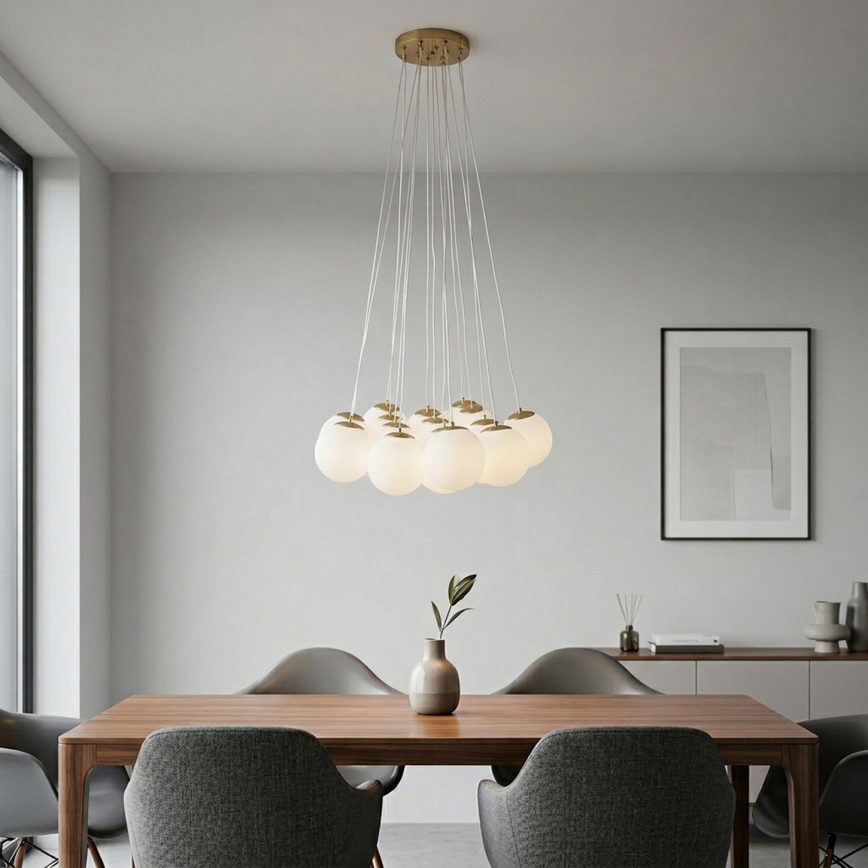Brilagi - GLOBE kábeles csillár 15xE14/15W/230V fehér