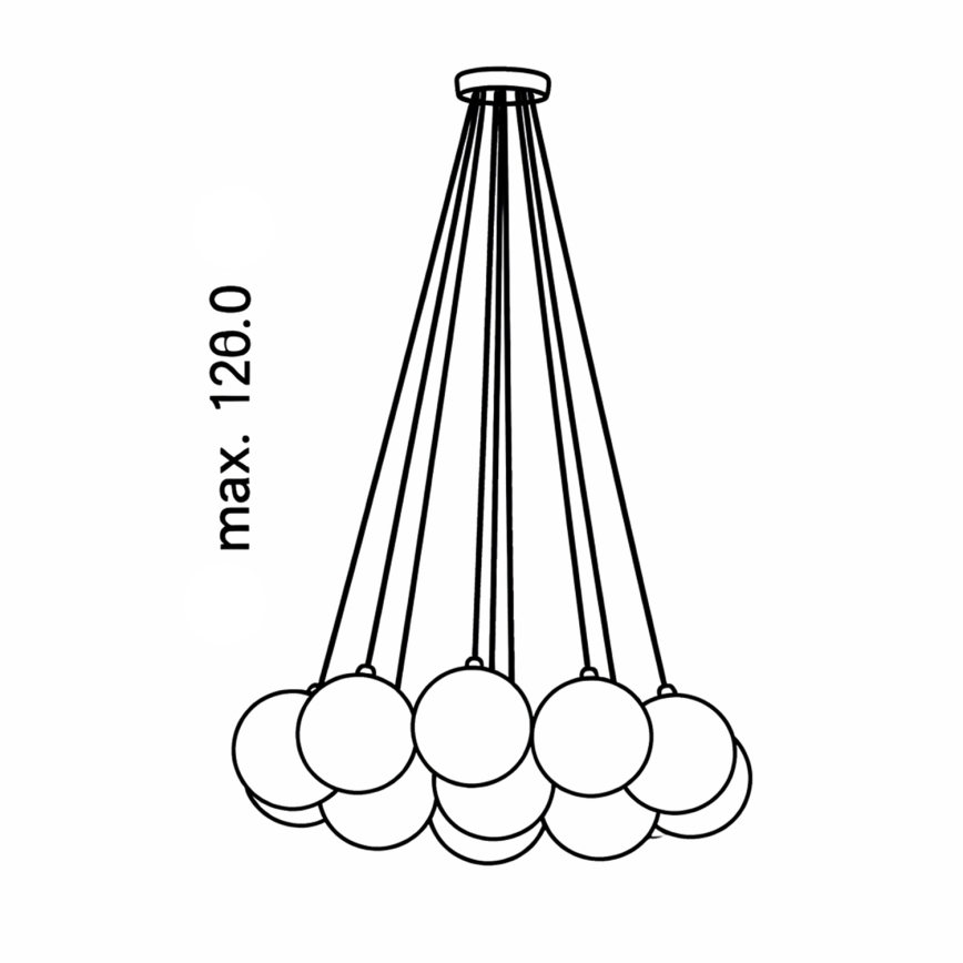 Brilagi - GLOBE kábeles csillár 15xE14/15W/230V fehér