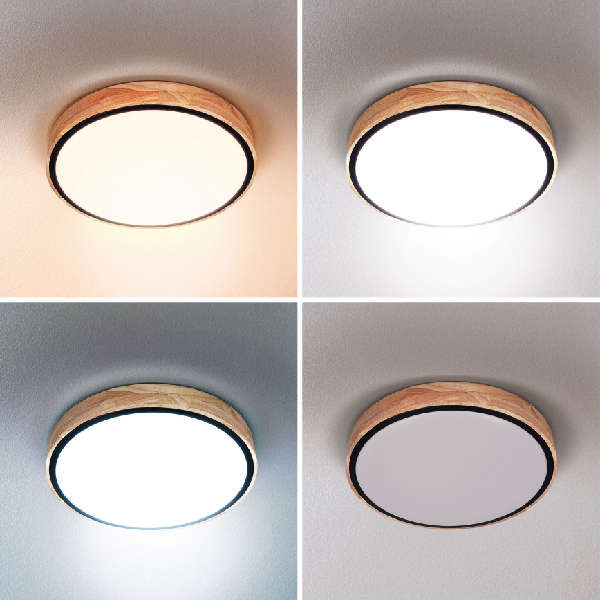 Brilagi - GLORIA LED dimmelhető mennyezeti lámpa 48W/230V 3000-6500K tölgy, átmérő 40 cm + távirányító