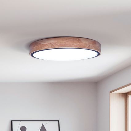 Brilagi - GLORIA LED dimmelhető mennyezeti lámpa 48W/230V 3000-6500K tölgy, átmérő 40 cm + távirányító