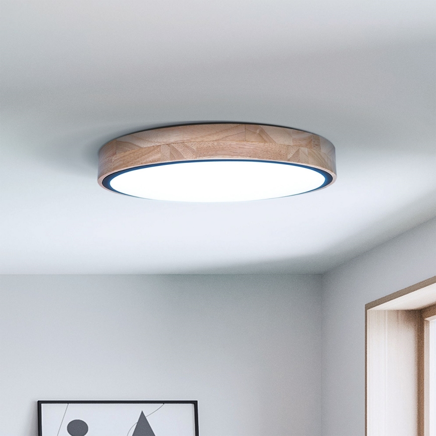 Brilagi - GLORIA LED dimmelhető mennyezeti lámpa 48W/230V 3000-6500K tölgy, átmérő 40 cm + távirányító
