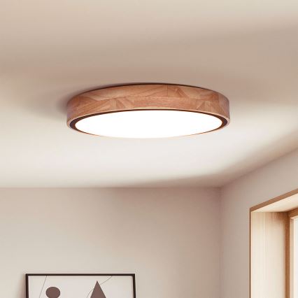 Brilagi - GLORIA LED dimmelhető mennyezeti lámpa 48W/230V 3000-6500K tölgy, átmérő 40 cm + távirányító