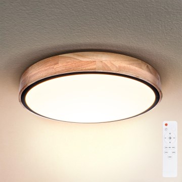 Brilagi - GLORIA LED dimmelhető mennyezeti lámpa 48W/230V 3000-6500K tölgy, átmérő 40 cm + távirányító
