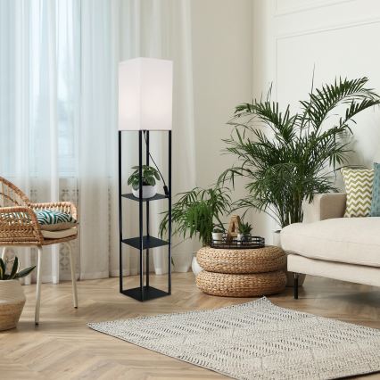 Brilagi - GRADUS polcos állólámpa, 1xE27/40W/230V, 150 cm, fekete/fehér