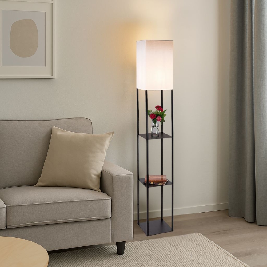 Brilagi - GRADUS polcos állólámpa, 1xE27/40W/230V, 150 cm, fekete/fehér