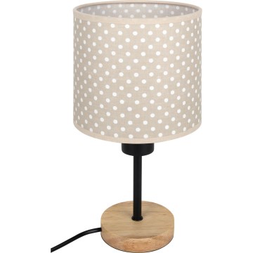 Brilagi - Gyerek asztali lámpa BOBO WOOD 1xE27/25W/230V tölgy/fekete/bézs/pöttyös