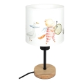Brilagi - Gyerek asztali lámpa BOBO WOOD 1xE27/25W/230V tölgy/fekete/fehér/állatmintás