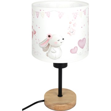 Brilagi - Gyerek asztali lámpa BOBO WOOD 1xE27/25W/230V tölgy/fekete/krémszínű/nyuszik