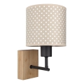 Brilagi - Gyerek fali lámpa BOBO WOOD 1xE27/25W/230V tölgy/fekete/bézs/pöttyös