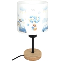 Brilagi - Gyerekszobai asztali lámpa BOBO WOOD 1xE27/25W/230V tölgy/fekete/fehér/kék/mackók