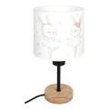 Brilagi - Gyermek asztali lámpa BOBO WOOD 1xE27/25W/230V tölgy/fekete/fehér/nyuszik