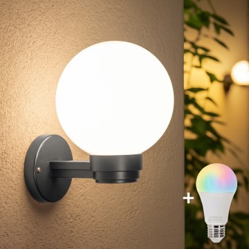 BRILAGI - HARBOR LED RGBW dimmelhető kültéri fali lámpatest 1xE27/12W/230V 2700-6500K IP33 antracit/fehér