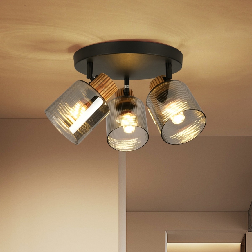 Brilagi - HYGGE 3xE14/15W/230V spotlámpa fekete/füstszínű