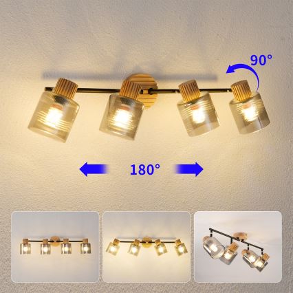 Brilagi - HYGGE 4xE14/15W/230V fa/füstszínű spotlámpa