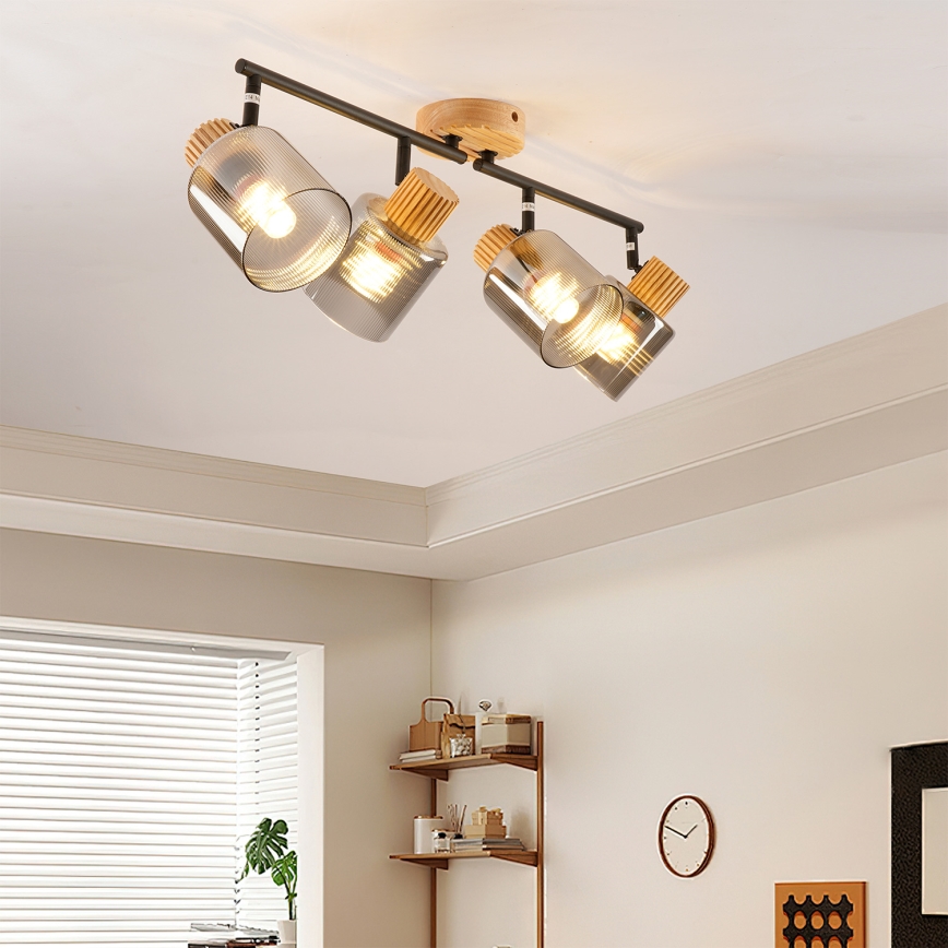 Brilagi - HYGGE 4xE14/15W/230V fa/füstszínű spotlámpa