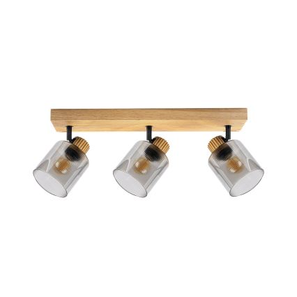 Brilagi - HYGGE irányítható spotlámpa 3xE14/15W/230V fa/füstszínű