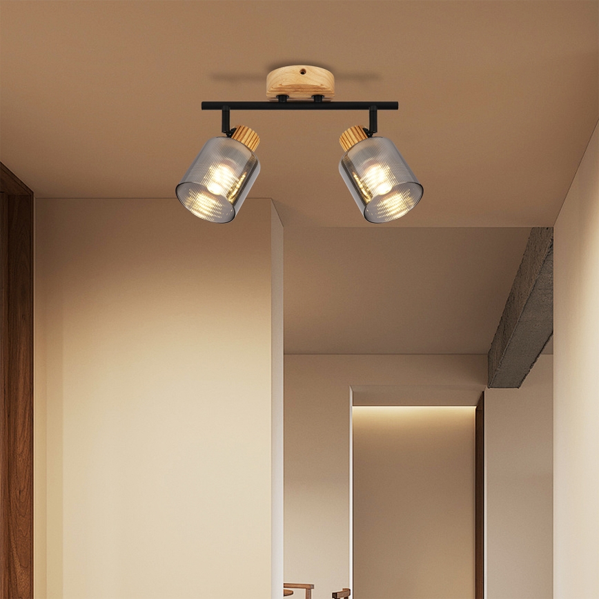 Brilagi - HYGGE spotlámpa 2xE14/15W/230V fa/füstszínű