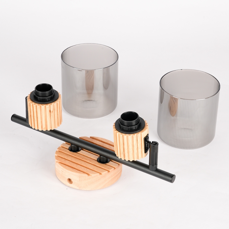 Brilagi - HYGGE spotlámpa 2xE14/15W/230V fa/füstszínű