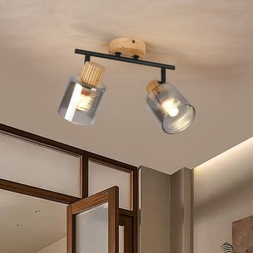 Brilagi - HYGGE spotlámpa 2xE14/15W/230V kaucsukfa/füstszínű