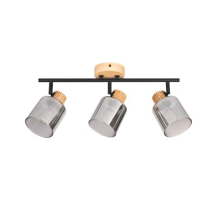 Brilagi - HYGGE spotlámpa 3xE14/15W/230V fa/füstszínű