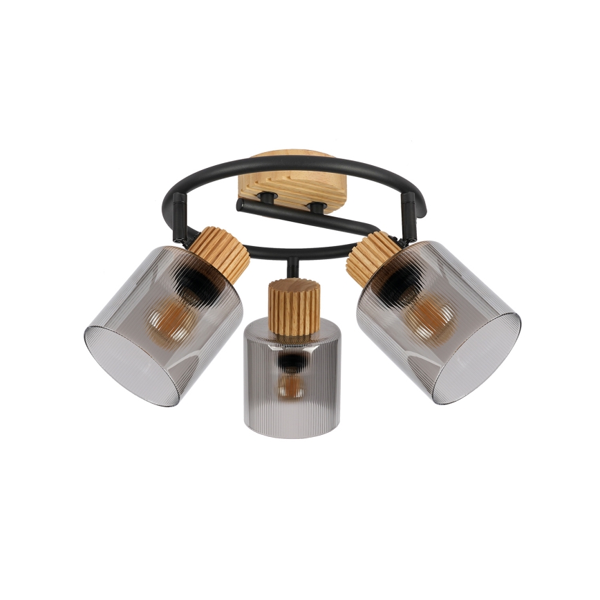 Brilagi - HYGGE spotlámpa 3xE14/15W/230V fa/füstszínű
