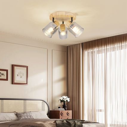 Brilagi - HYGGE spotlámpa 3xE14/15W/230V fa/füstszínű