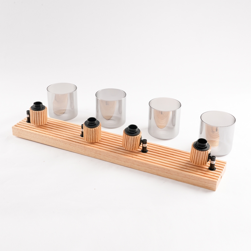 Brilagi - HYGGE spotlámpa 4xE14/15W/230V fa/füstszínű