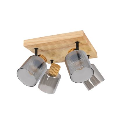 Brilagi - HYGGE spotlámpa 4xE14/15W/230V fa/füstszínű