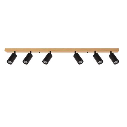 Brilagi - Irányítható spotlámpa SELE 6xGU10/30W/230V fekete/tölgy dekor