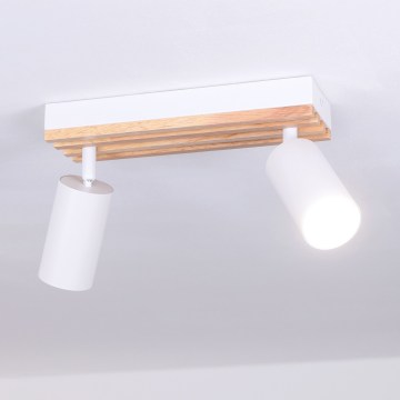 Brilagi - Irányítható spotlámpa SELE WOOD ACOUSTIC 2xGU10/30W/230V fehér/fa