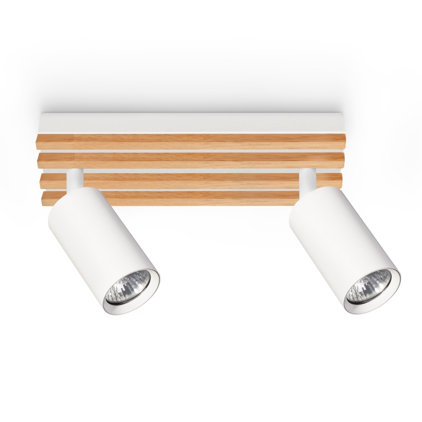Brilagi - Irányítható spotlámpa SELE WOOD ACOUSTIC 2xGU10/30W/230V fehér/fa