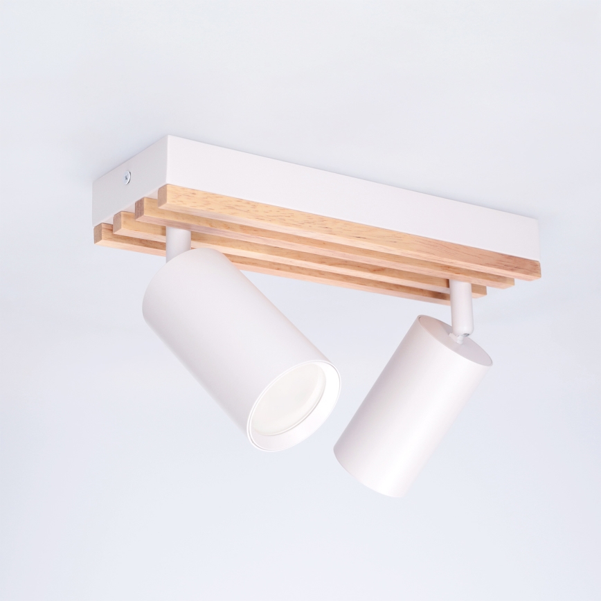 Brilagi - Irányítható spotlámpa SELE WOOD ACOUSTIC 2xGU10/30W/230V fehér/fa