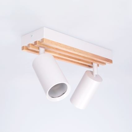 Brilagi - Irányítható spotlámpa SELE WOOD ACOUSTIC 2xGU10/30W/230V fehér/fa