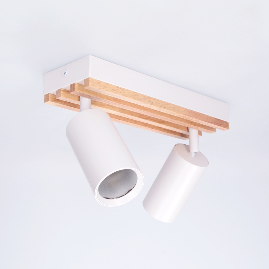 Brilagi - Irányítható spotlámpa SELE WOOD ACOUSTIC 2xGU10/30W/230V fehér/fa