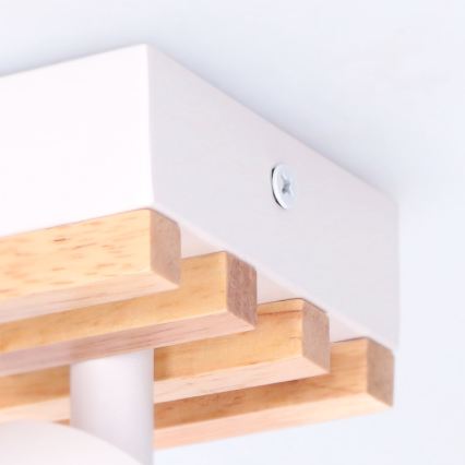 Brilagi - Irányítható spotlámpa SELE WOOD ACOUSTIC 2xGU10/30W/230V fehér/fa