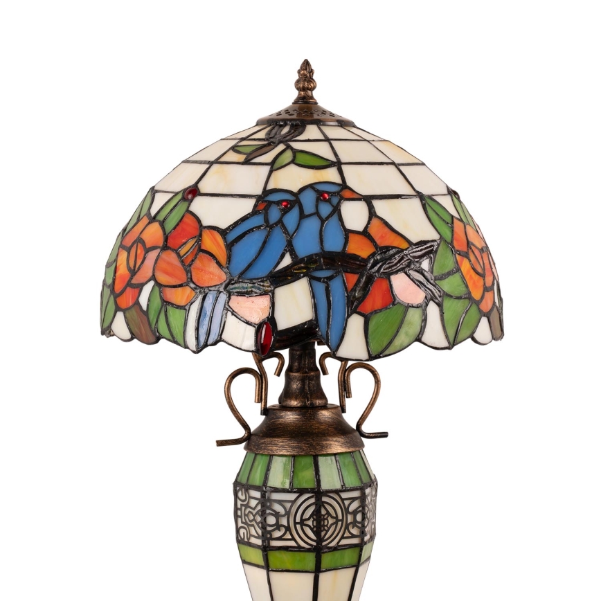 Brilagi - JUNGLE Tiffany stílusú ólomüveg asztali lámpa 1xE27/60W/230V + 1xE14/40W