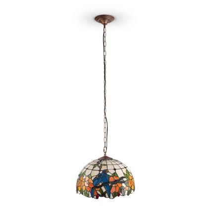 Brilagi - JUNGLE Tiffany-stílusú vitrázs csillár láncon 1xE27/60W/230V Ø 40 cm