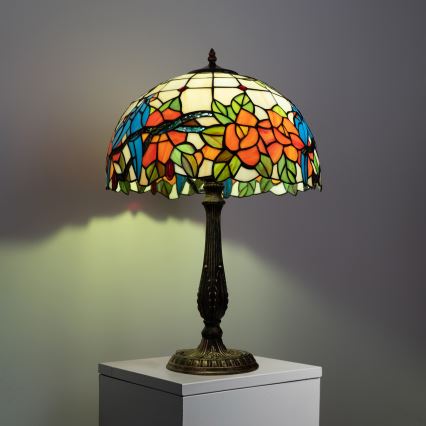 Brilagi - JUNGLE Tiffany-vitrázs asztali lámpa 2xE27/60W/230V