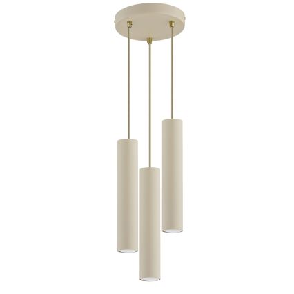 Brilagi - Kábelen függesztett csillár TUBE 3xGU10/15W/230V bézs/arany