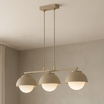 Brilagi - Kábelen függő csillár COSMO 3xE27/60W/230V bézs/arany