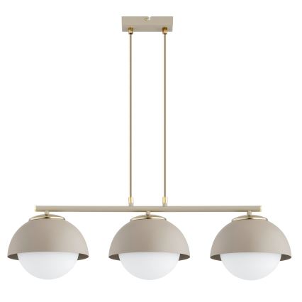 Brilagi - Kábelen függő csillár COSMO 3xE27/60W/230V bézs/arany