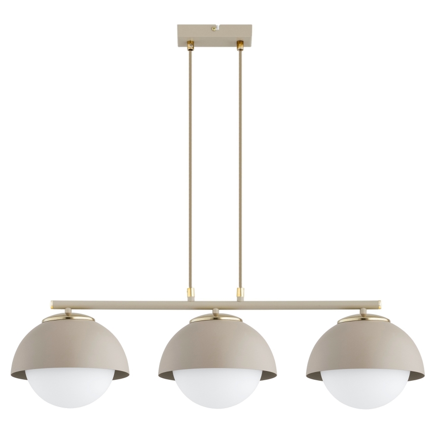 Brilagi - Kábelen függő csillár COSMO 3xE27/60W/230V bézs/arany