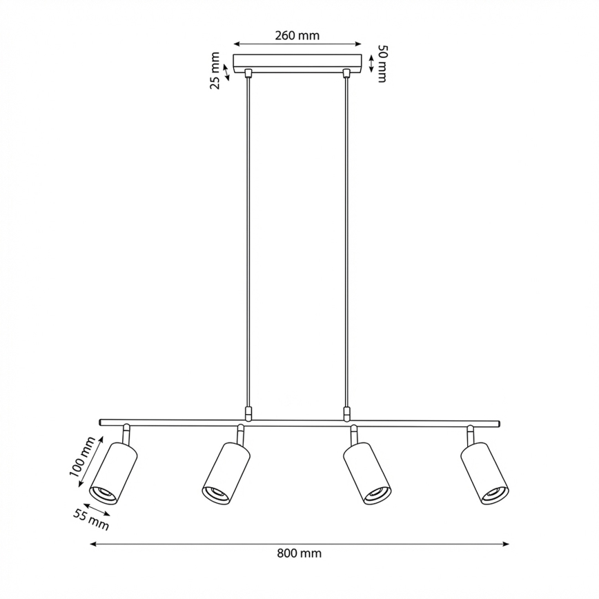 Brilagi - Kábelen függő csillár SELE 4xGU10/30W/230V bézs