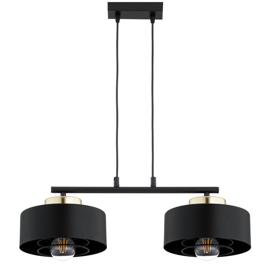 Brilagi - Kábelen függő csillár SPRING 2xE27/60W/230V fekete/arany