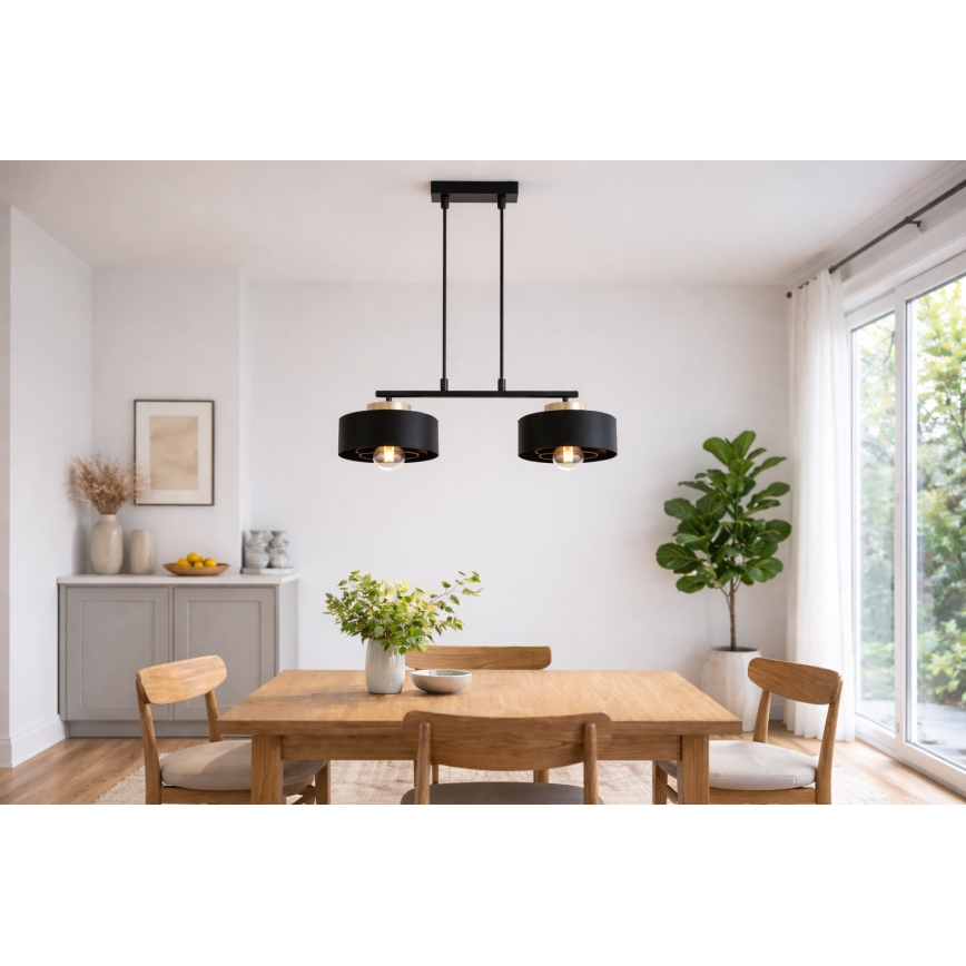 Brilagi - Kábelen függő csillár SPRING 2xE27/60W/230V fekete/arany