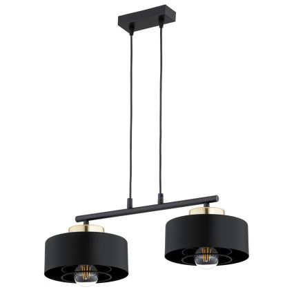 Brilagi - Kábelen függő csillár SPRING 2xE27/60W/230V fekete/arany