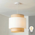 Brilagi - kábelen függő LED csillár CERIA 1xE27/40W/230V átm. 40 cm bézs/fehér