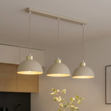 Brilagi - Kábeles csillár 3xE27/60W/230V bézs/arany